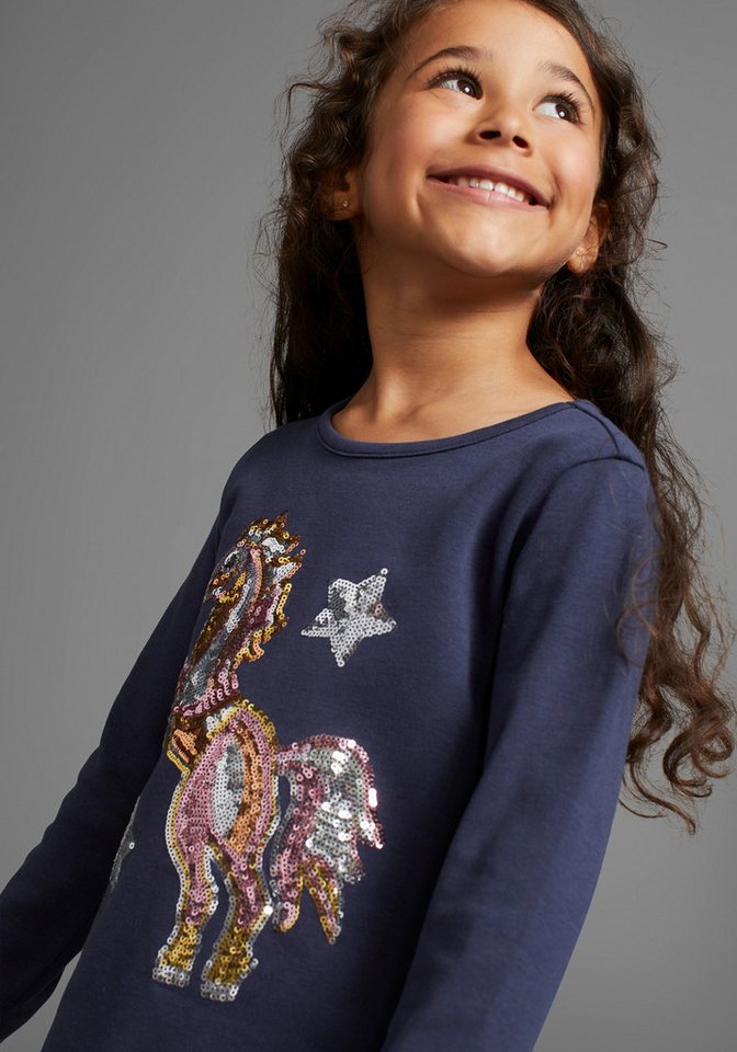 KIDSWORLD Langarmshirt PFERD Langarm, ausgestellter Schnitt, bedruckt, Rundhalsausschnitt – Bild 3 von 5