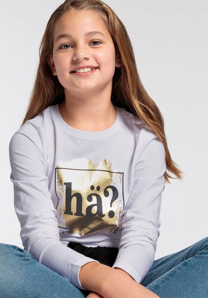 KIDSWORLD Langarmshirt Sprücheshirt Langarm, taillierter Schnitt, mit stylischem Druck – Bild 4 von 5