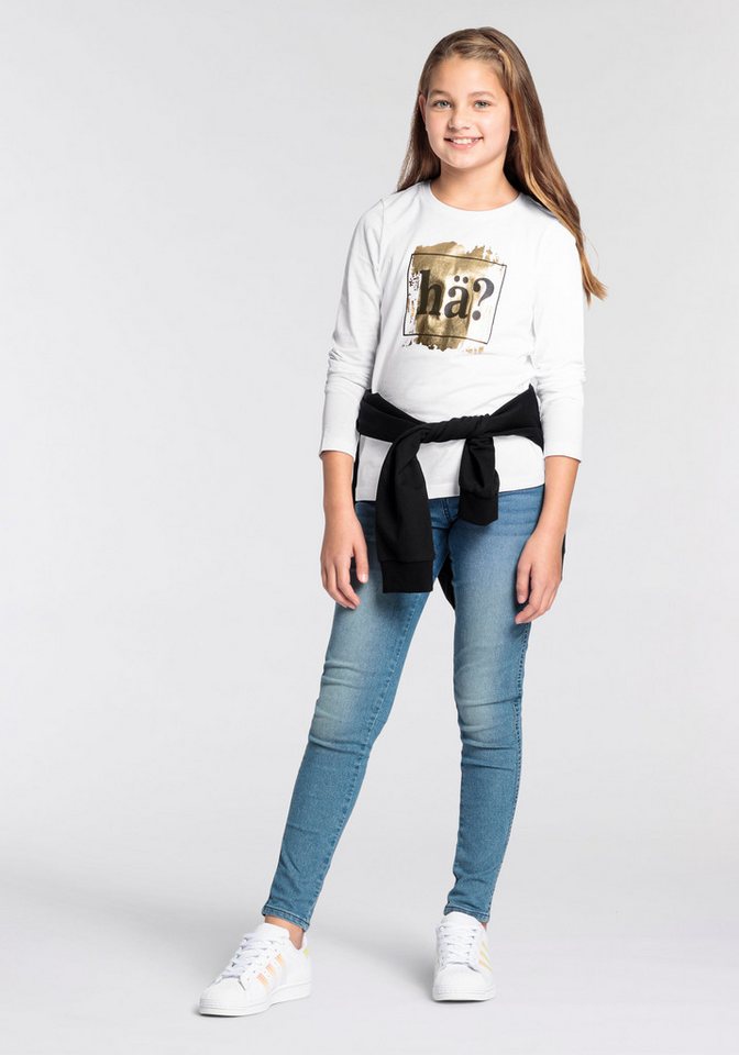 KIDSWORLD Langarmshirt Sprücheshirt Langarm, taillierter Schnitt, mit stylischem Druck – Bild 5 von 5