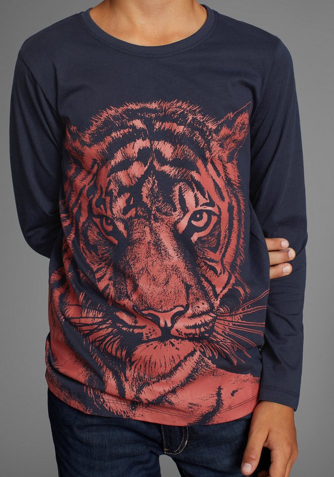 KIDSWORLD Langarmshirt TIGER - Druck Langarm, Basic-Passform, mit trendigem Druck, Rundhalsausschnitt – Bild 3 von 5