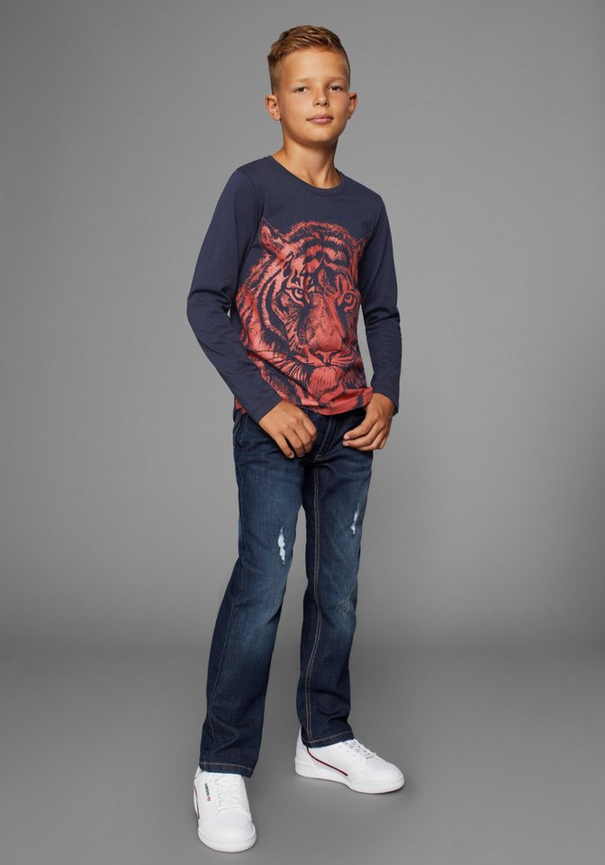 KIDSWORLD Langarmshirt TIGER - Druck Langarm, Basic-Passform, mit trendigem Druck, Rundhalsausschnitt – Bild 4 von 5