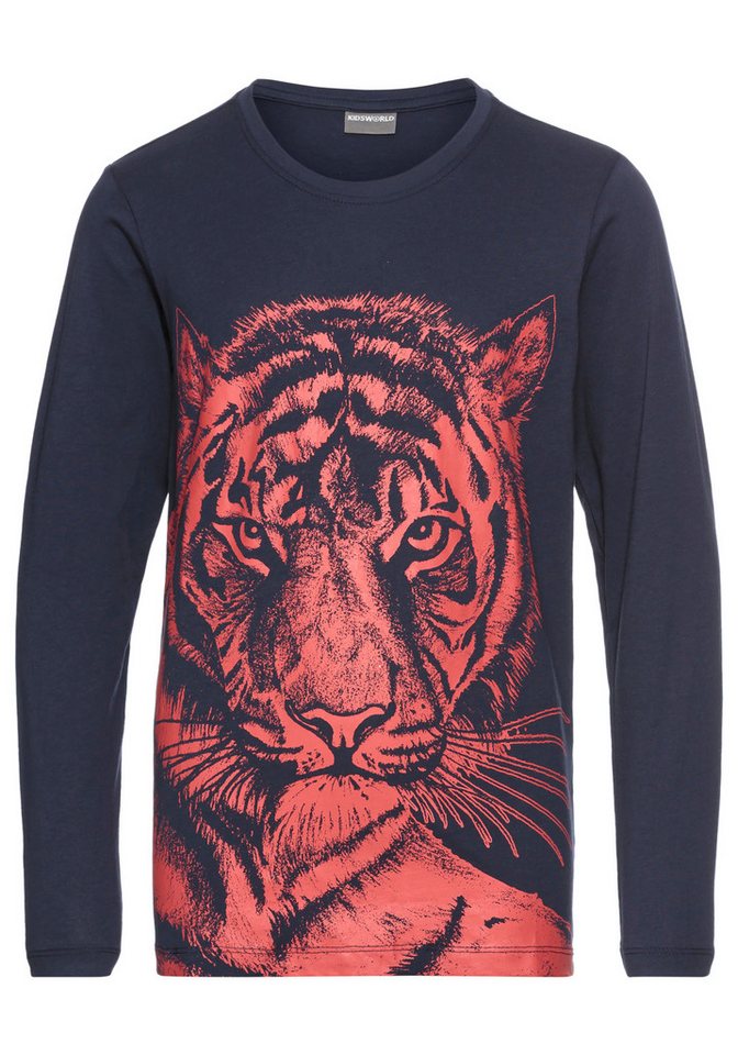KIDSWORLD Langarmshirt TIGER - Druck Langarm, Basic-Passform, mit trendigem Druck, Rundhalsausschnitt – Bild 5 von 5