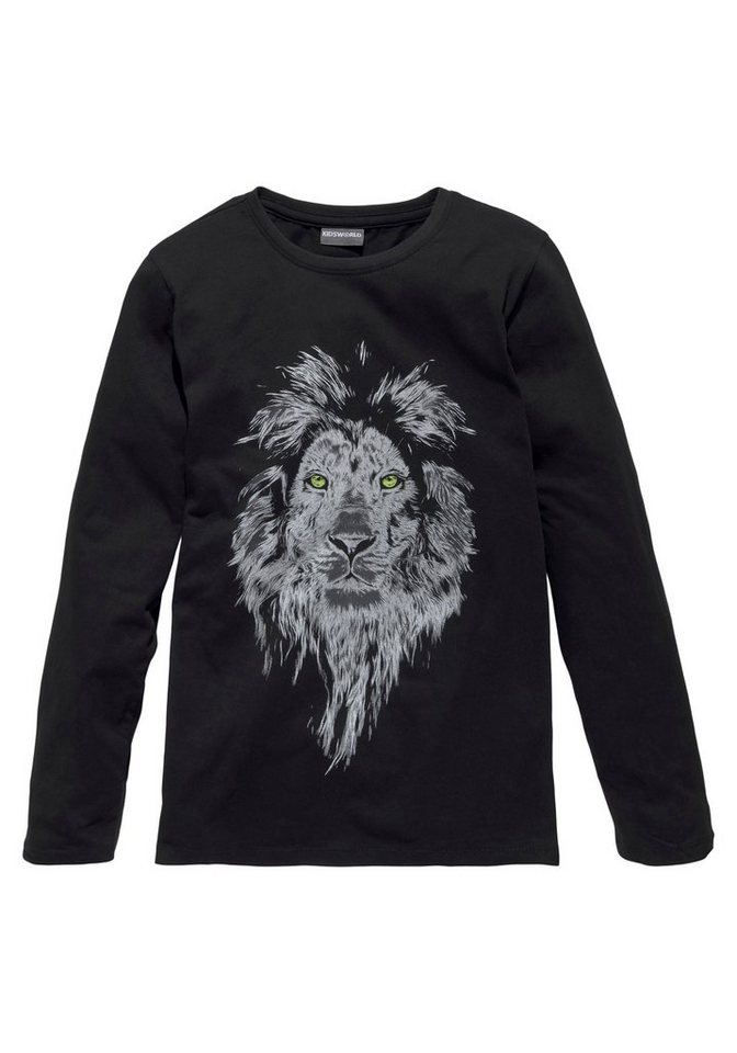 KIDSWORLD Langarmshirt WHITE LION Langarm, Basic-Passform, mit modischem Druck, Rundhalsausschnitt – Bild 5 von 5