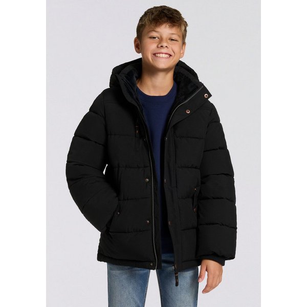 KIDSWORLD Outdoorjacke Winterwarme Jacke, gesteppt Trendige Winterjacke mit refklektierenden Details