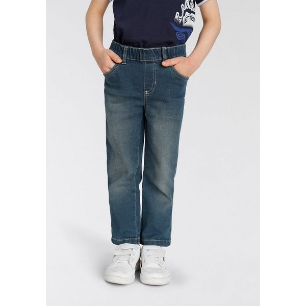 KIDSWORLD Schlupfjeans, Stretch-Jeans für kleine Jungen bequeme Passform, gerade Beinform, mit Gummizug im Bund