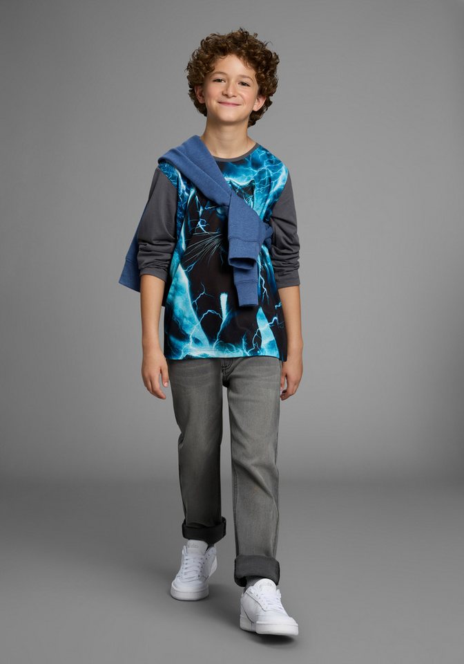 KIDSWORLD Straight-Jeans Gerade Stretchjeans Stretchjeans in authentischer Waschung – Bild 4 von 5