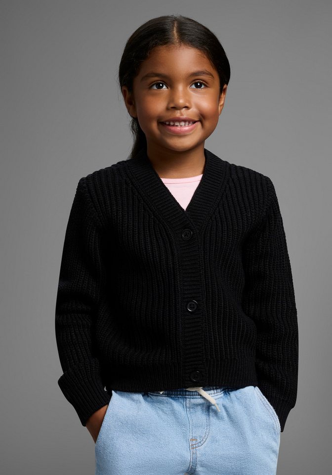 KIDSWORLD Strickjacke Strickjacke Basic-Style Strickjacke, toll zu allem zu kombinieren – Bild 2 von 5