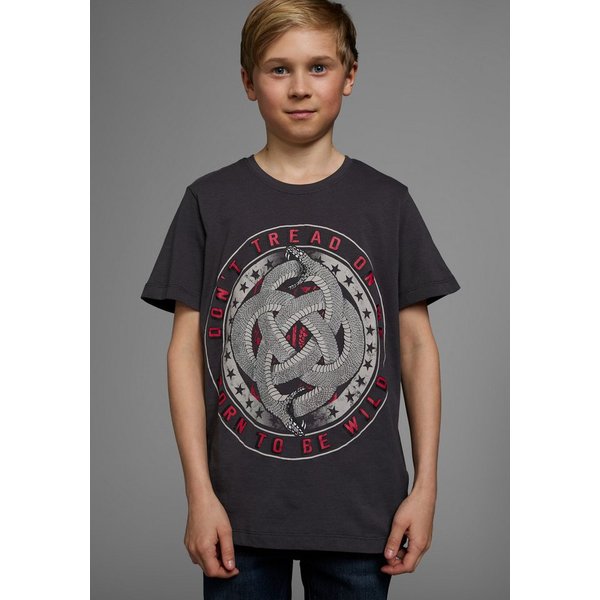 KIDSWORLD T-Shirt Kurzarm, Basic-Passform, mit modischem Druck, Rundhalsausschnitt