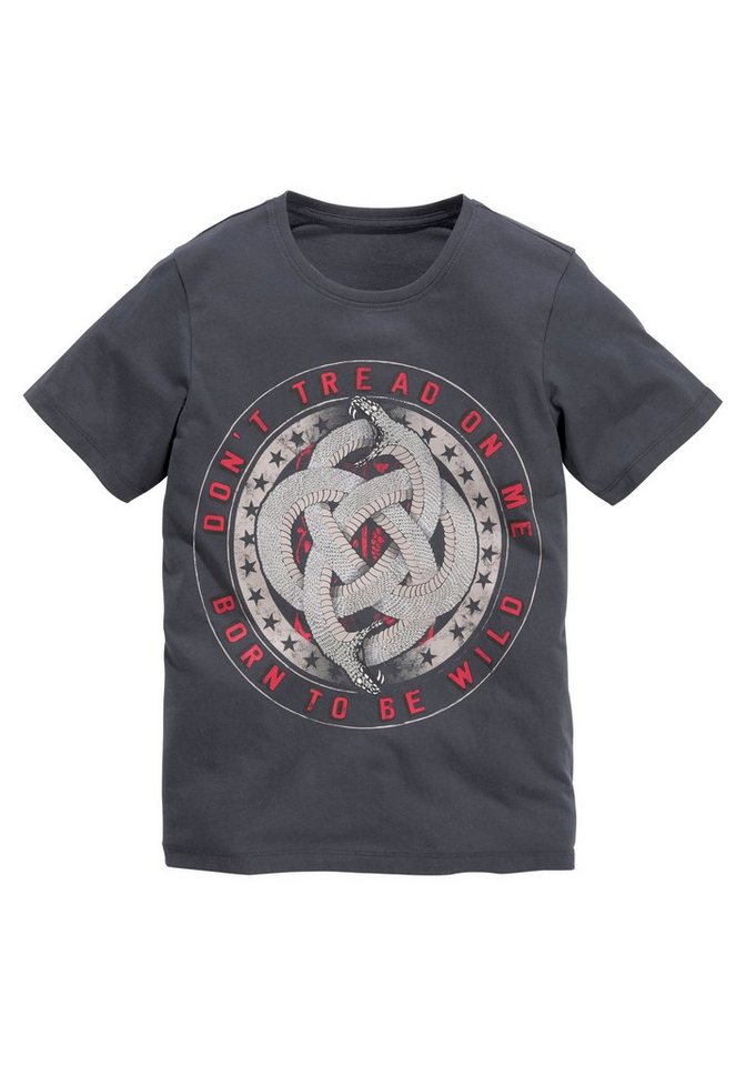 KIDSWORLD T-Shirt Kurzarm, Basic-Passform, mit modischem Druck, Rundhalsausschnitt – Bild 5 von 5