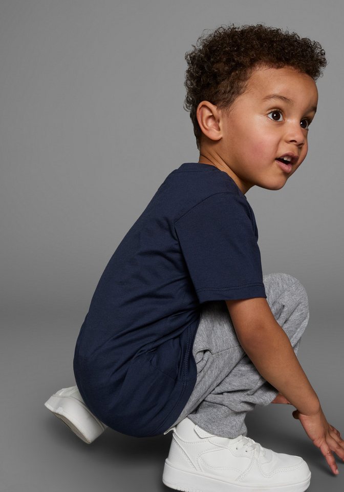 KIDSWORLD T-Shirt Kurzarm, Basic-Passform, mit stylischem Druck, mit Rippbündchen – Bild 3 von 5