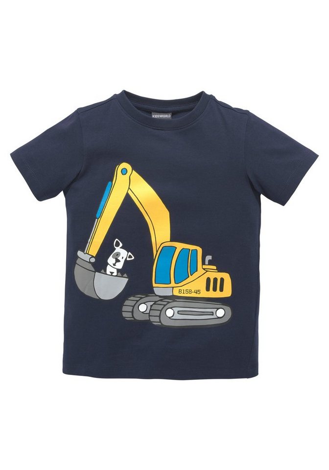 KIDSWORLD T-Shirt Kurzarm, Basic-Passform, mit stylischem Druck, mit Rippbündchen – Bild 5 von 5