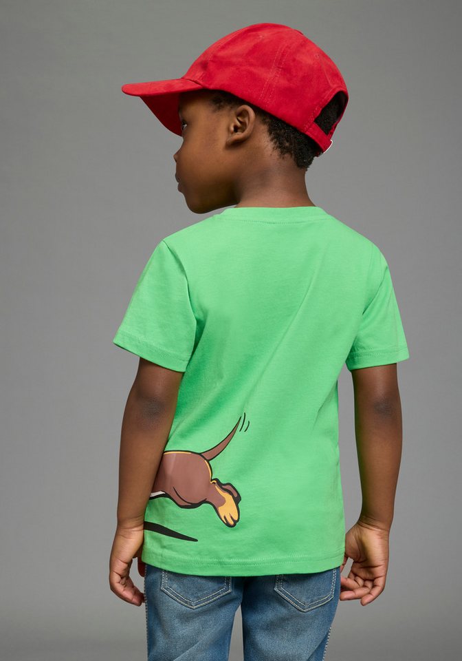 KIDSWORLD T-Shirt Shirt mit rundum Dackel-Print Basic Passform, Kurzarm, bedruckte Optik, aus Baumwolle – Bild 3 von 5