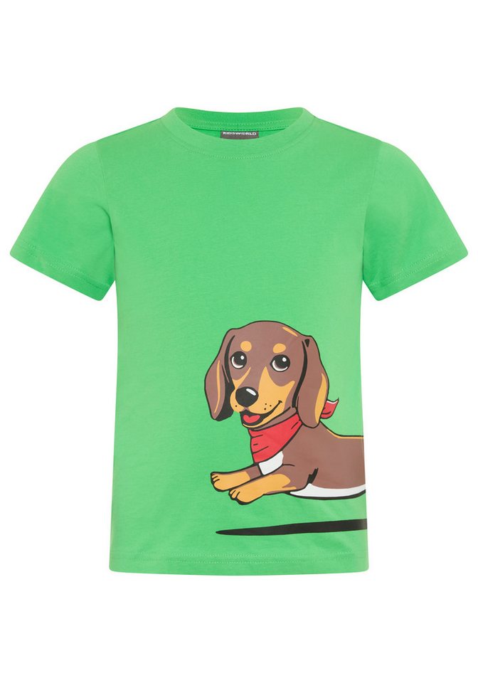 KIDSWORLD T-Shirt Shirt mit rundum Dackel-Print Basic Passform, Kurzarm, bedruckte Optik, aus Baumwolle – Bild 5 von 5