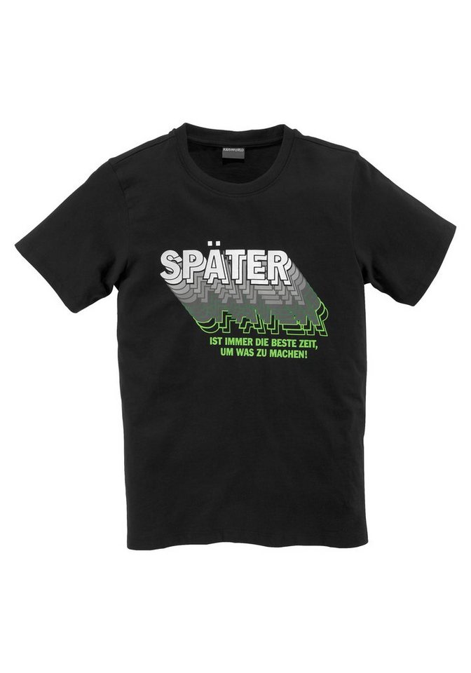 KIDSWORLD T-Shirt SPÄTER...... Kurzarm, perfekte Passform, mit coolen Statements und Sprüchen – Bild 5 von 5