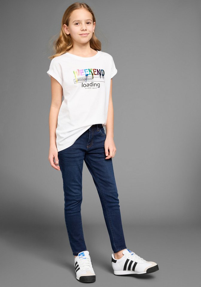 KIDSWORLD T-Shirt WEEKEND loading...please wait Kurzarm, weite Passform, bedruckte Optik, Rundhalsausschnitt – Bild 4 von 5