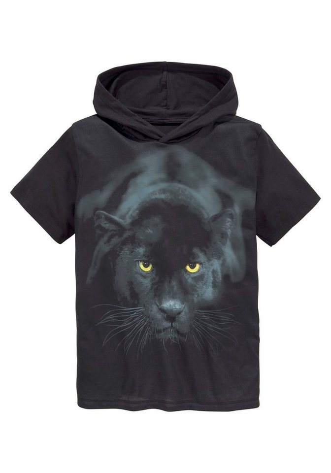 KIDSWORLD T-Shirt, Kapuzen-T-Shirt mit Fotoprint: PANTHER Kurzarm, modische Passform, mit stylischem Druck – Bild 5 von 5