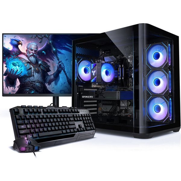 Kiebel Curve VII Gaming-PC-Komplettsystem (27", AMD Ryzen 7 AMD Ryzen 7 5700X, RTX 5060, 16 GB RAM, 1000 GB SSD, ARGB-Beleuchtung, WLAN)