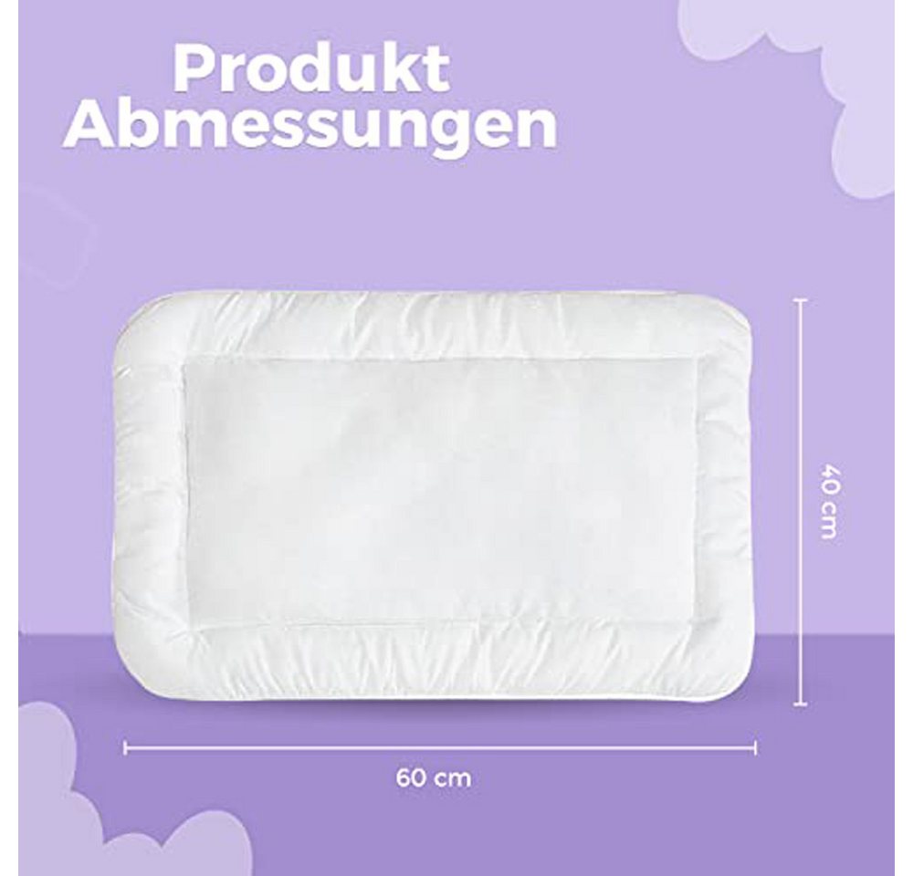 KiGATEX Babykissen Flachkissen, Oeko-Tex zertifiziert, sanft und weich für süße Träume, Allergiker geeignet, pflegeleicht – Bild 2 von 5