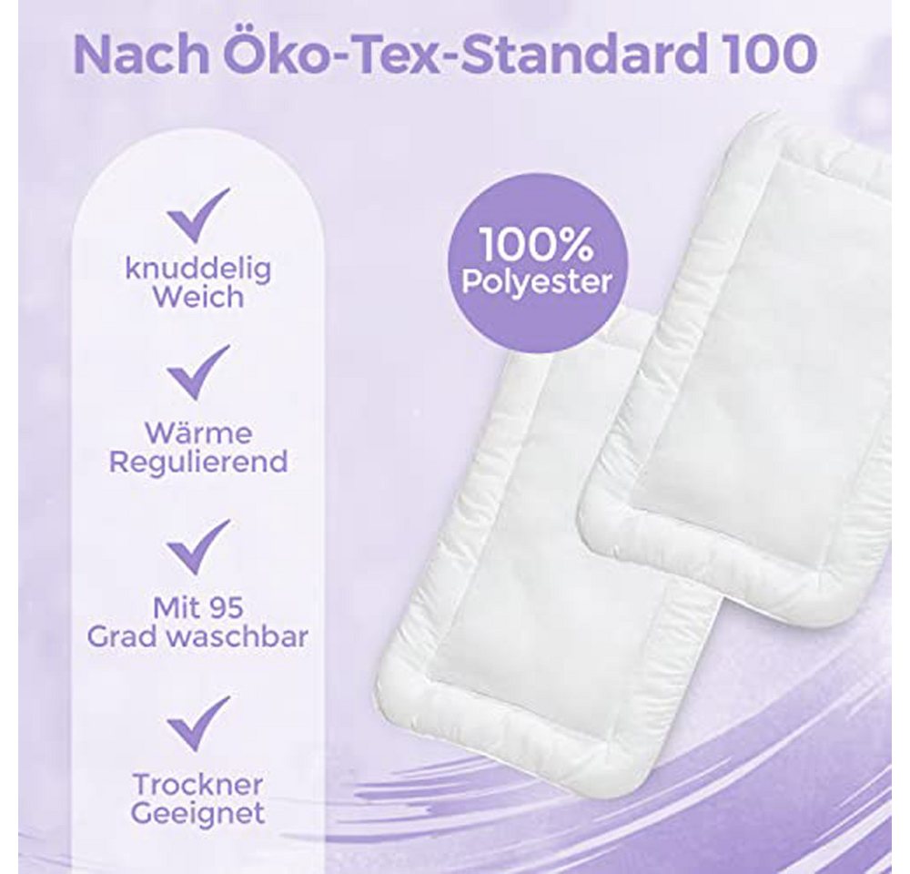 KiGATEX Babykissen Flachkissen, Oeko-Tex zertifiziert, sanft und weich für süße Träume, Allergiker geeignet, pflegeleicht – Bild 3 von 5