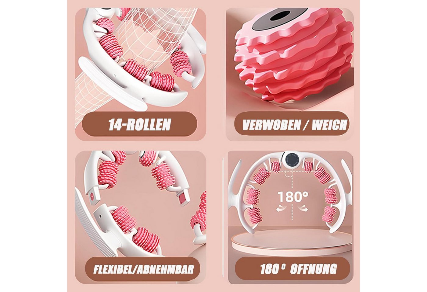 Kikcrrou Massagegerät Cellulite Massagegerät Massageroller manuell abnehmbar, Manuelles Massagegerät mit Rollen für Ganzkörperanwendung, 1-teiliges manuelles Ma – Bild 4 von 5
