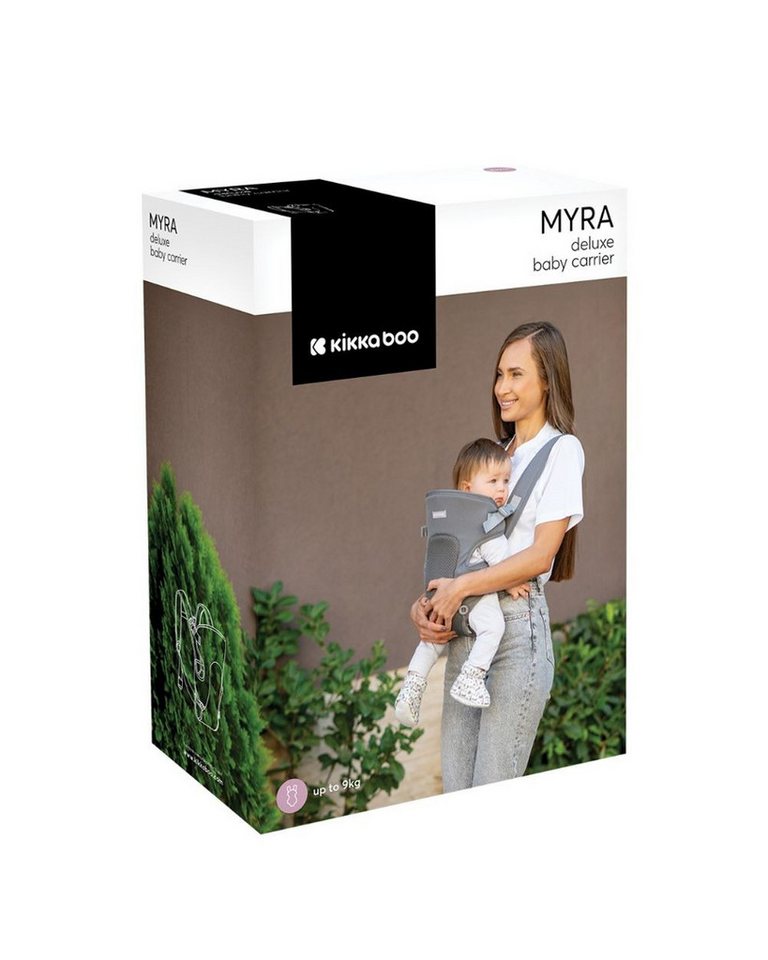 Kikkaboo Babytrage Myra, Bauchtrage, Rückentrage, klappbare Kopfstütze, gepolsterte Gurte – Bild 4 von 4