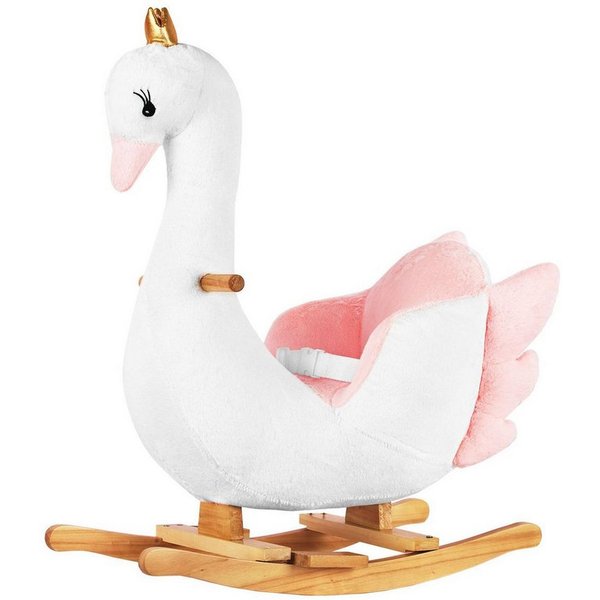 Kikkaboo Schaukeltier Schwan, Plüsch, Holzgriffe, Holzkufen, Rückenlehne, ab 12 Monate, bis 30 kg