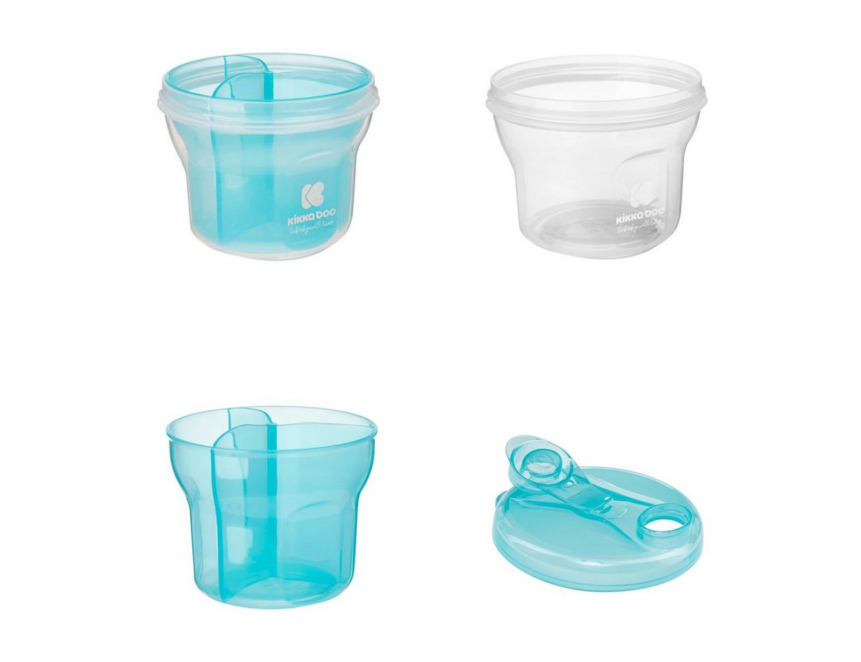 Kikkaboo Vorratsdose Milchpulverbehälter 2 in 1, Kunststoff, (1-tlg), Silikon, Kunststoff, Deckel, Schutzdeckel, griff, leicht zu reinigen – Bild 3 von 3