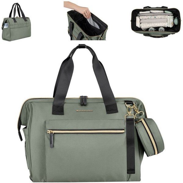 Kikkaboo Wickeltasche Maxi (1-tlg), Wickelunterlage, kleine Tasche, Reißverschluss, großes Hauptfach