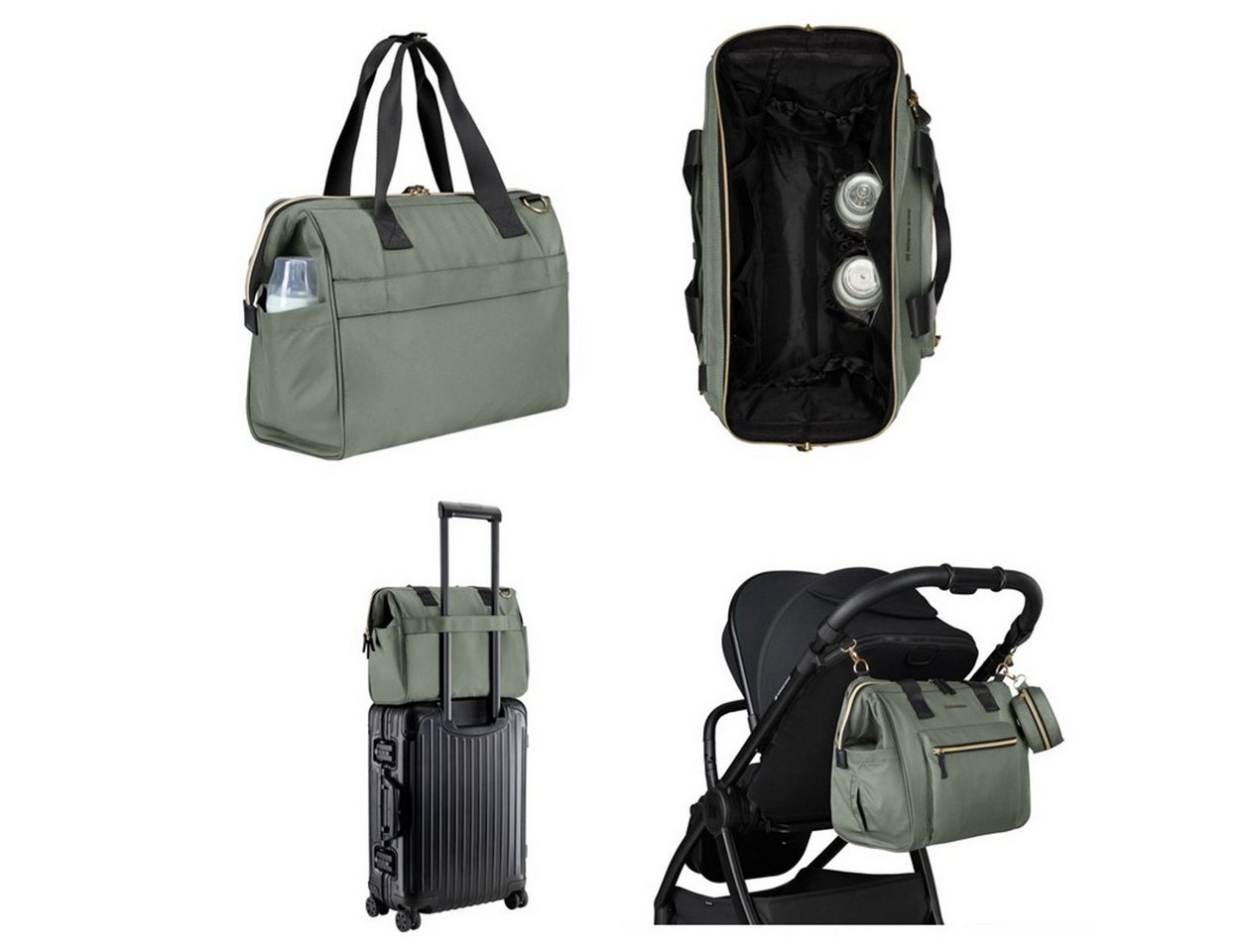 Kikkaboo Wickeltasche Maxi (1-tlg), Wickelunterlage, kleine Tasche, Reißverschluss, großes Hauptfach – Bild 3 von 4