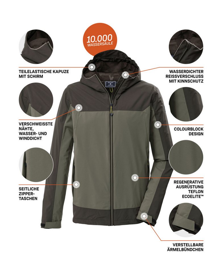 Killtec Funktionsjacke KOS 40 MN JCKT Leichte, wasserdichte, atmungsaktive Funktionsjacke – Bild 5 von 5