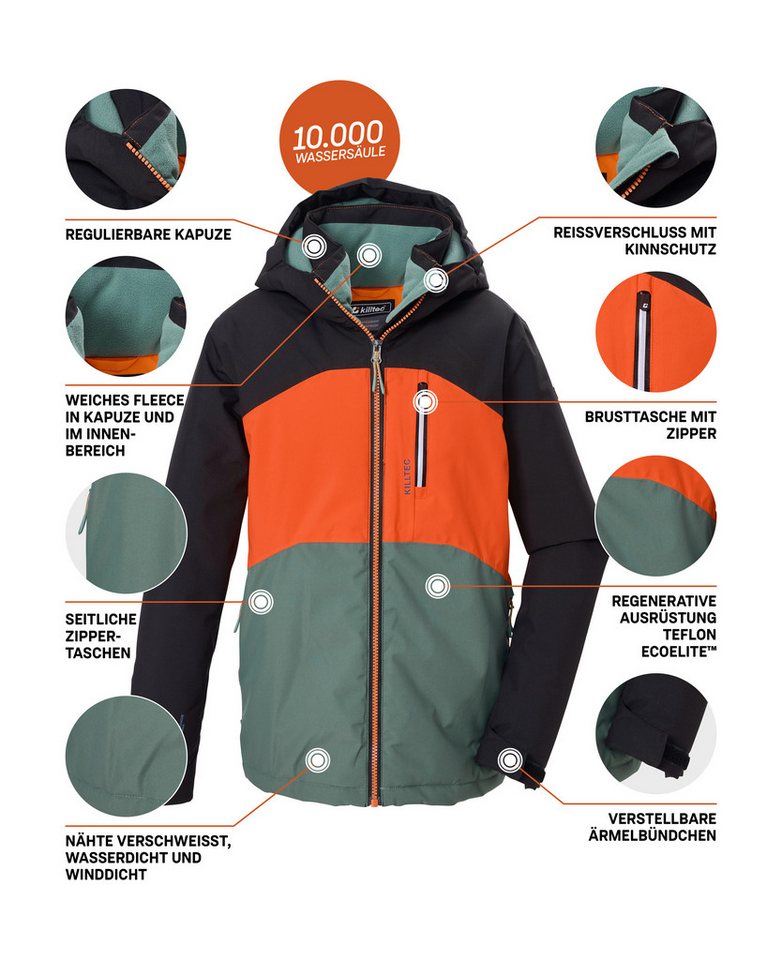 Killtec Funktionsjacke KOW 172 BYS JCKT Wind- und wasserdichte Kinderjacke, 10.000 mm Wassersäule – Bild 5 von 5