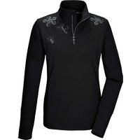 Killtec Langarmshirt KSW 110 WMN LS SHRT Damen Powerstretchshirt: atmungsaktiv, metallischer Print, Stehkragen