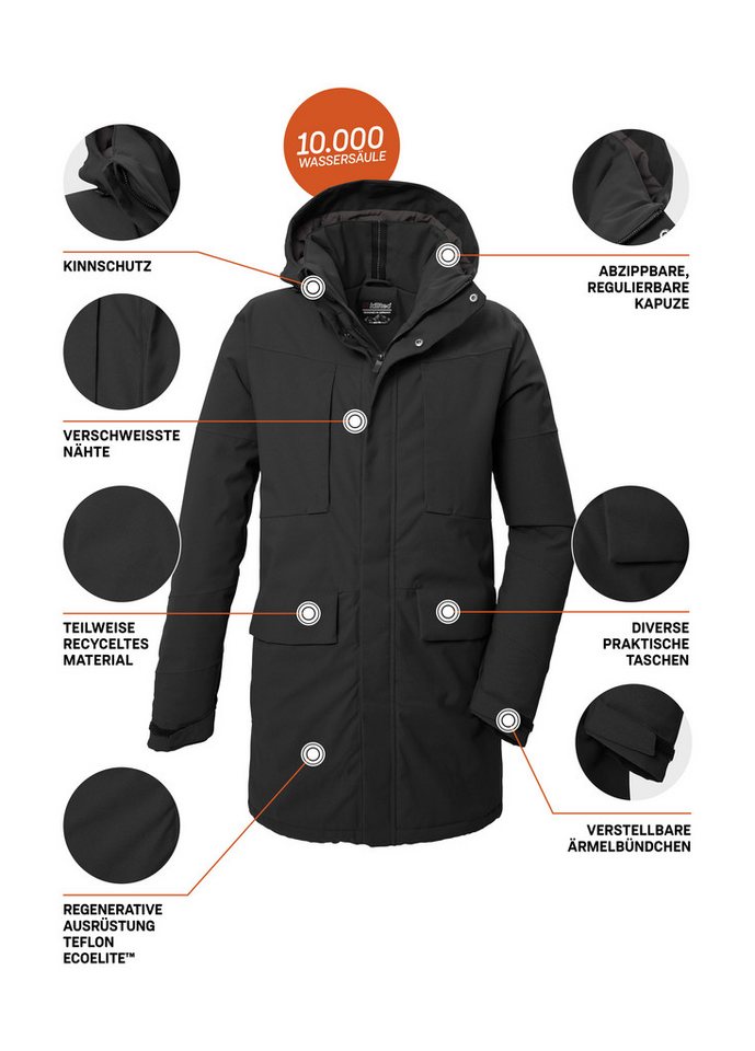 Killtec Parka KOW 80 MN PRK Wasser- und winddichter Funktionsparka, atmungsaktiv – Bild 5 von 5