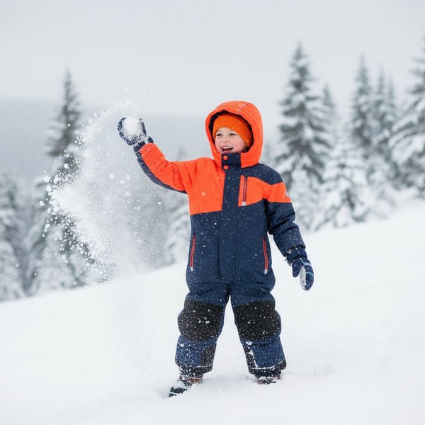 Killtec Schneeoverall Schneeanzug Kinder Skianzug dunkelnavy/neon orange Innenfutter aus Fleece