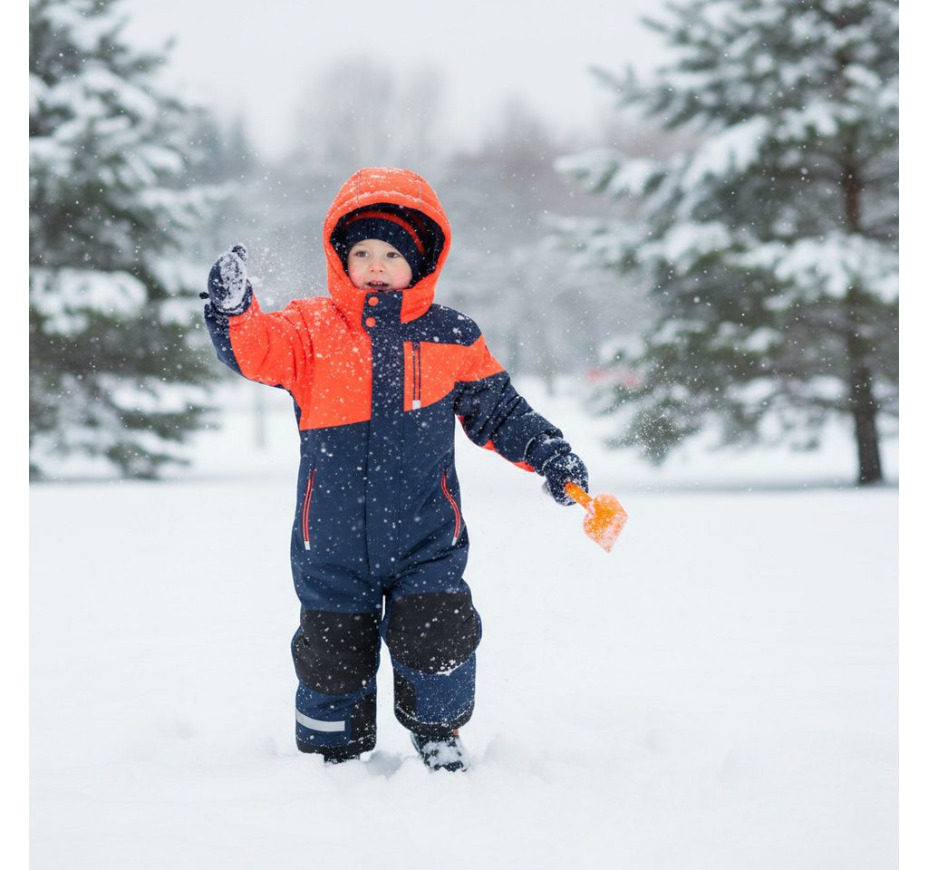 Killtec Schneeoverall Schneeanzug Kinder Skianzug dunkelnavy/neon orange Innenfutter aus Fleece – Bild 2 von 5