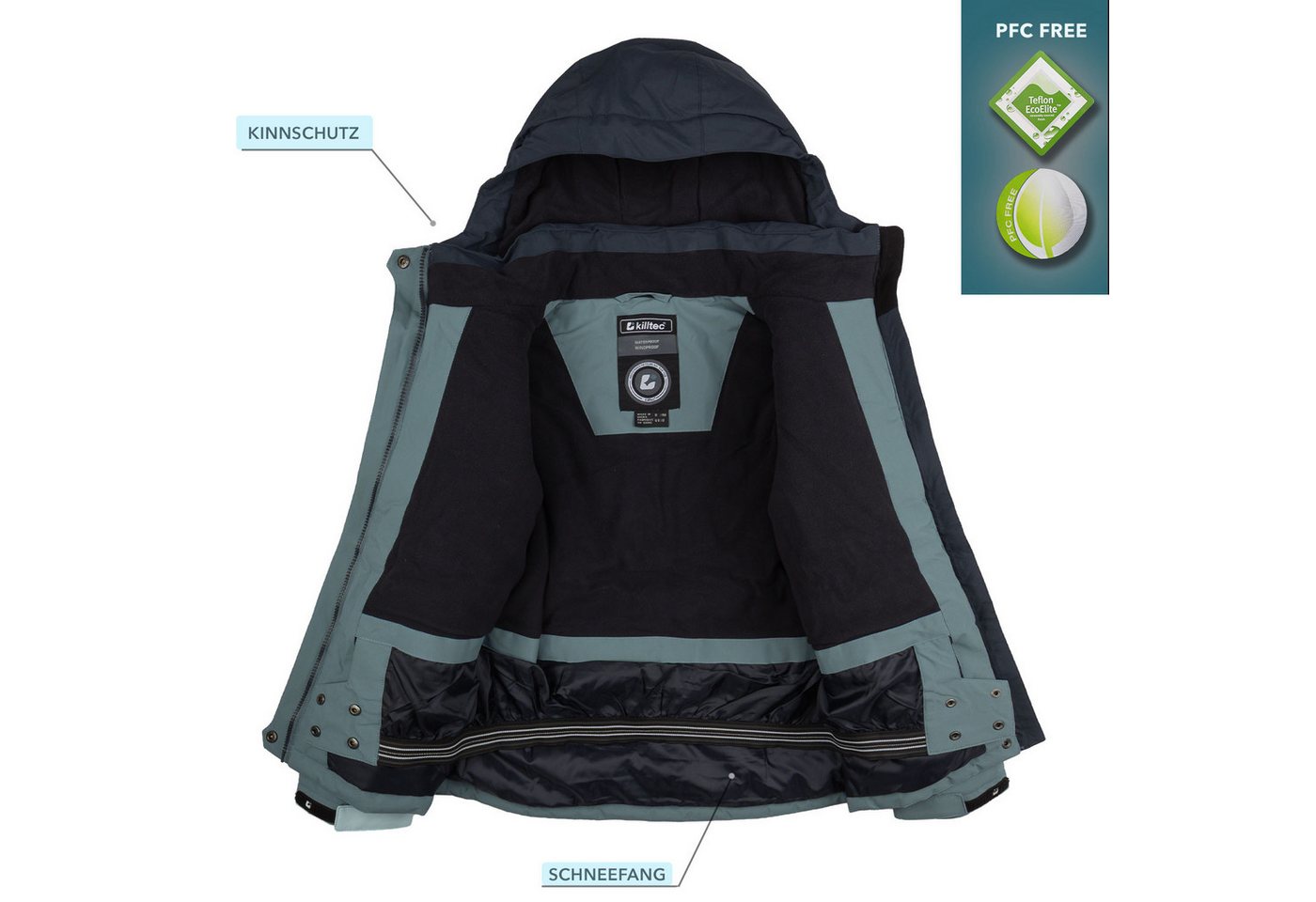 Killtec Skianzug Mädchen Skijacke + Skihose, atmungsaktiv - wasserdicht - mit Schneefang – Bild 4 von 5