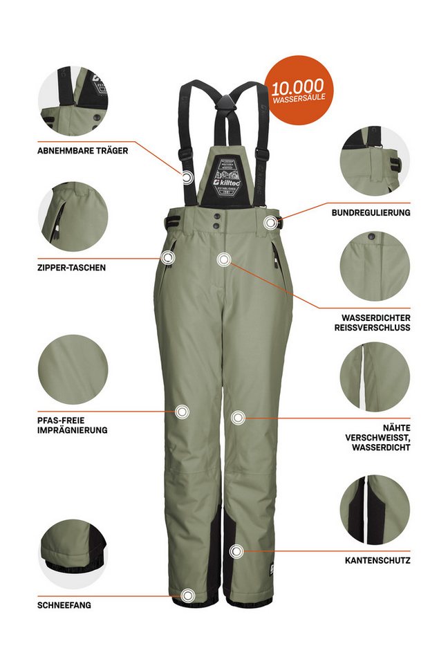 Killtec Skihose KSW 213 GRLS SKI PNTS Wasserdichte, atmungsaktive Skihose mit verstellbarer Taille – Bild 5 von 5