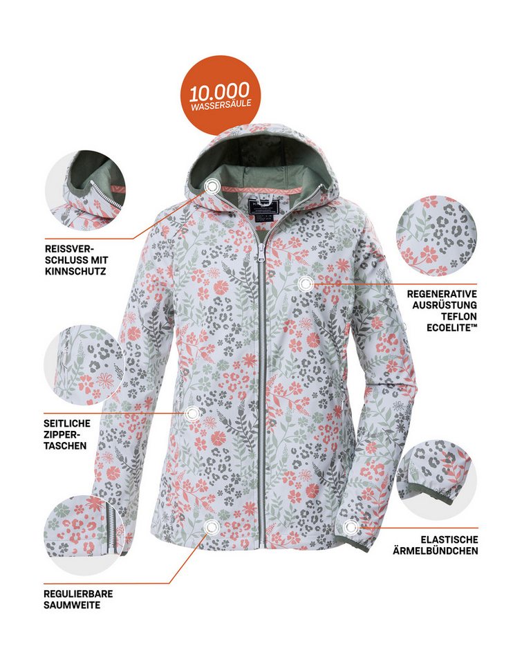 Killtec Softshelljacke KOS 14 WMN SFTSHLL JCKT AOP Wasserabweisende, atmungsaktive Softshelljacke mit Kapuze – Bild 5 von 5