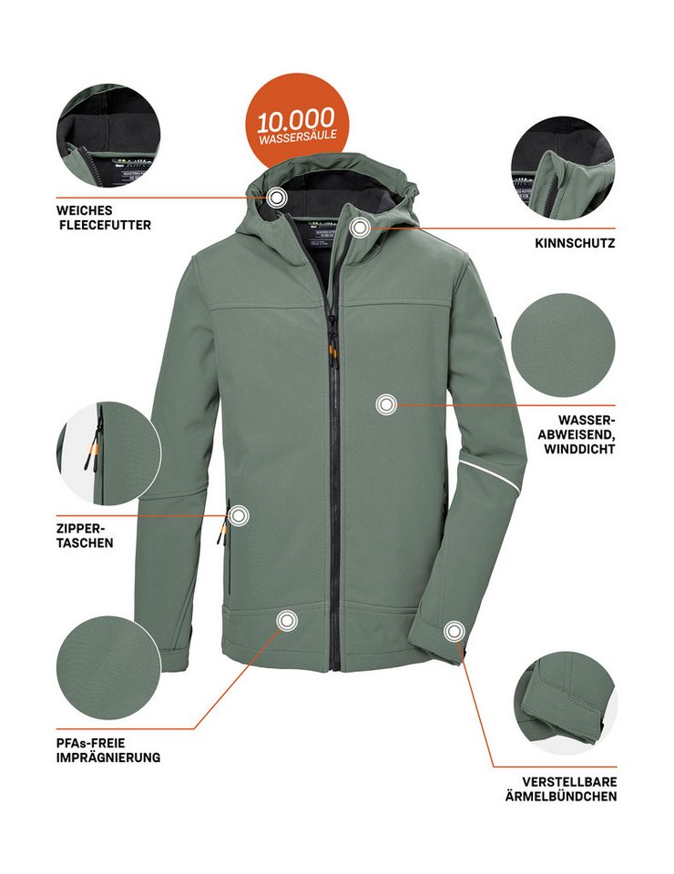 Killtec Softshelljacke KOS 143 BYS SFTSHLL JCKT Wind- und wasserabweisende, atmungsaktive, PFAS-freie Kinderjacke – Bild 5 von 5