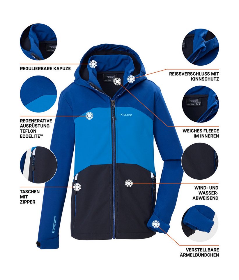 Killtec Softshelljacke KOW 177 BYS SFTSHLL JCKT Wind- und wasserabweisende Kinder-Softshelljacke mit Fleece – Bild 5 von 5
