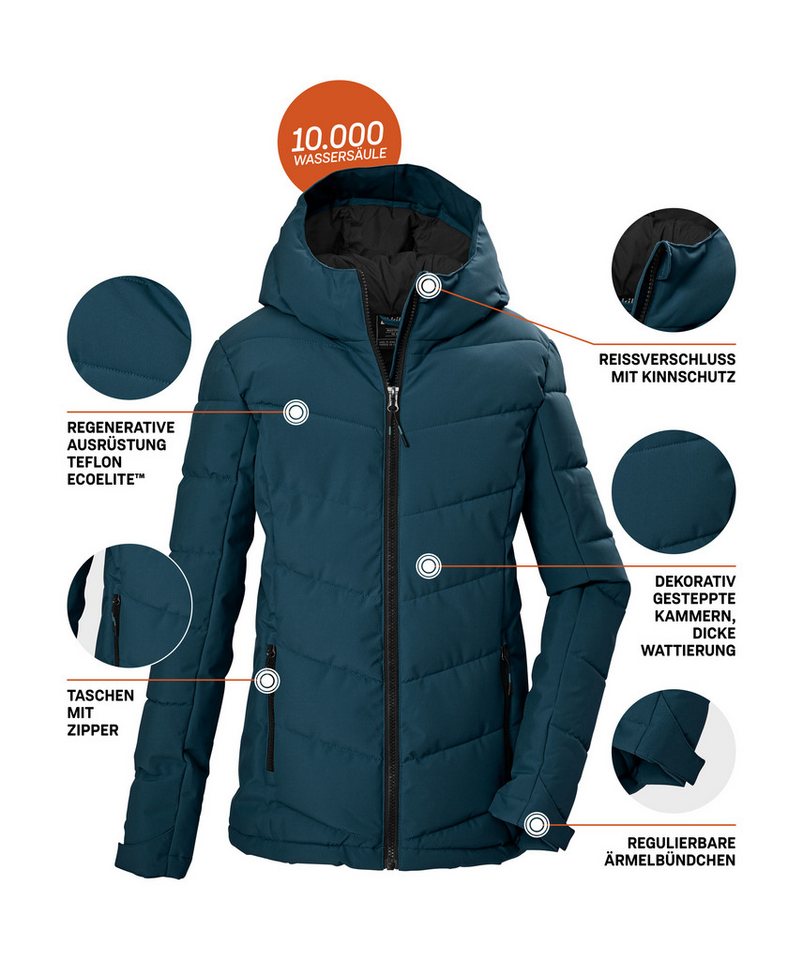 Killtec Steppjacke KOW 220 GRLS QLTD JCKT Winddichte, wasserabweisende Kinderjacke mit verstellbaren Bündchen – Bild 5 von 5