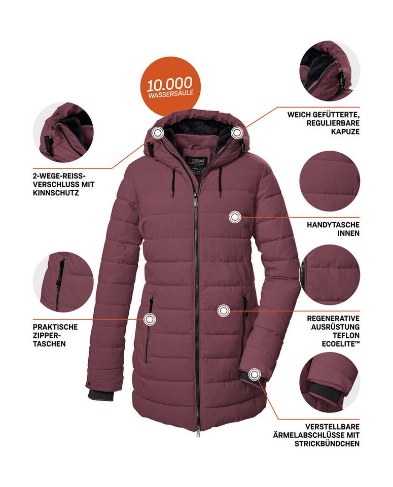 Killtec Steppmantel KOW 55 WMN QLTD PRK Wasserabweisender, winddichter Damenparka, atmungsaktiv – Bild 5 von 5