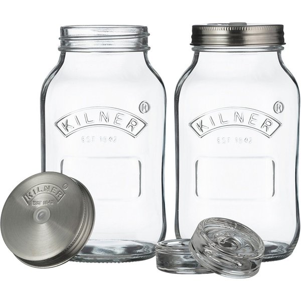 KILNER Aufbewahrungssystem, Glas, (Set, 2-tlg), (Fermentier-Set), zum Konservieren von Gemüse á 1 Liter