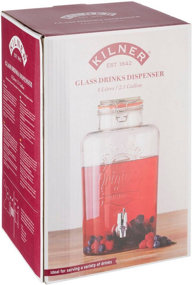 KILNER Getränkespender ROUND, für gekühlte Getränke mit leichtgängigem Zapfhahn, 5 Liter – Bild 3 von 4