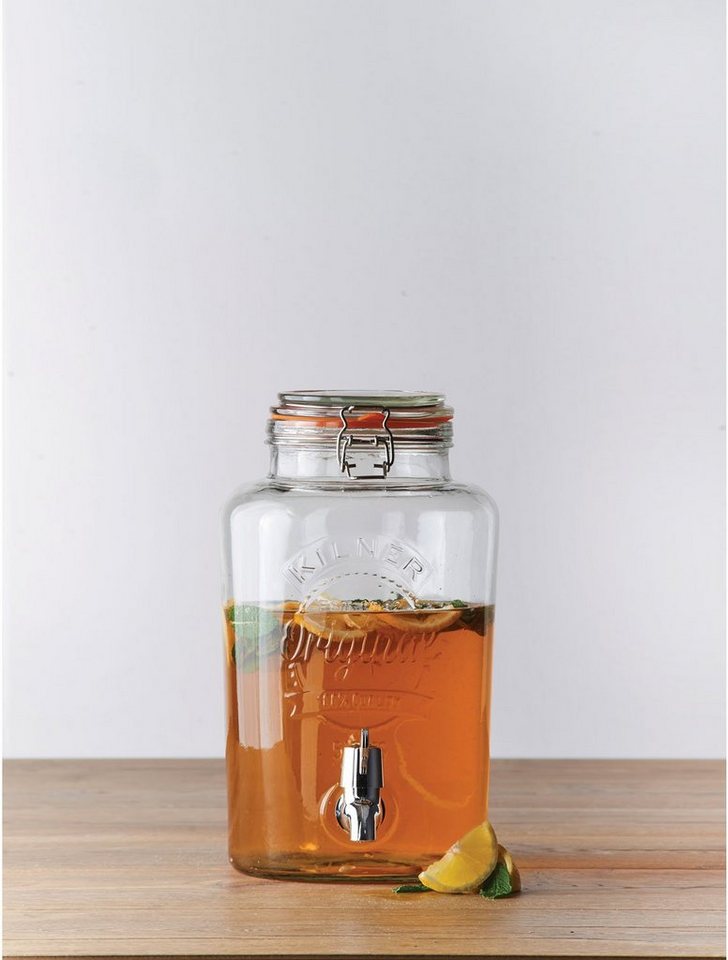 KILNER Getränkespender ROUND, für gekühlte Getränke mit leichtgängigem Zapfhahn, 5 Liter – Bild 4 von 4