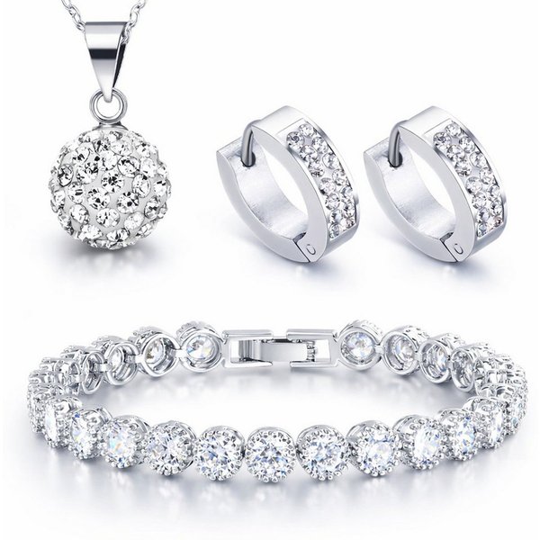 Kim Johanson Schmuckset Alina (Set, 3-tlg), mit Zirkonia, aus 925 Silber und Metall