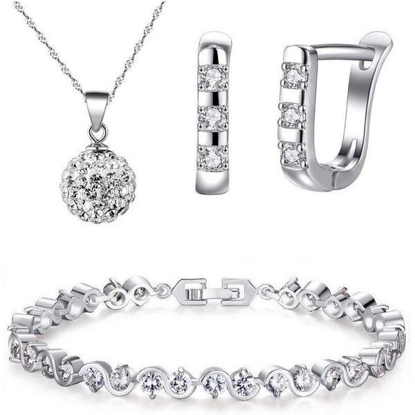 Kim Johanson Schmuckset Lilly (3-tlg), mit Zirkonia, aus 925 Silber und Metall