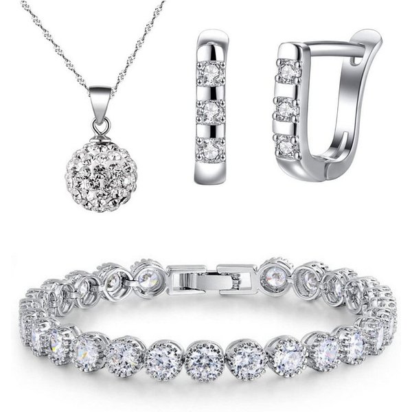 Kim Johanson Schmuckset Lina (Set, 3-tlg), mit Zirkonia, aus 925 Silber und Metall