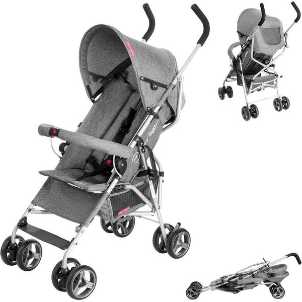 Moby-System Kinder-Buggy Moby-System Barton Buggy Kinderwagen Reisebuggy Grau, FOLDABLE LOCKER STROLLER