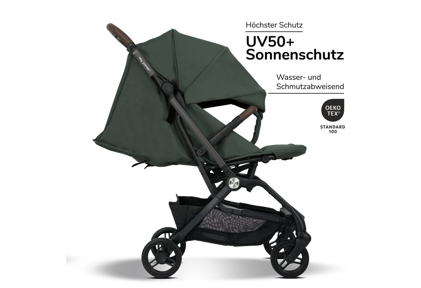 my junior Kinder-Buggy my junior® PICO² Sage Green, bis 22kg, Einhand AutoFold, Getränkehalter, Transporttasche – Bild 4 von 5